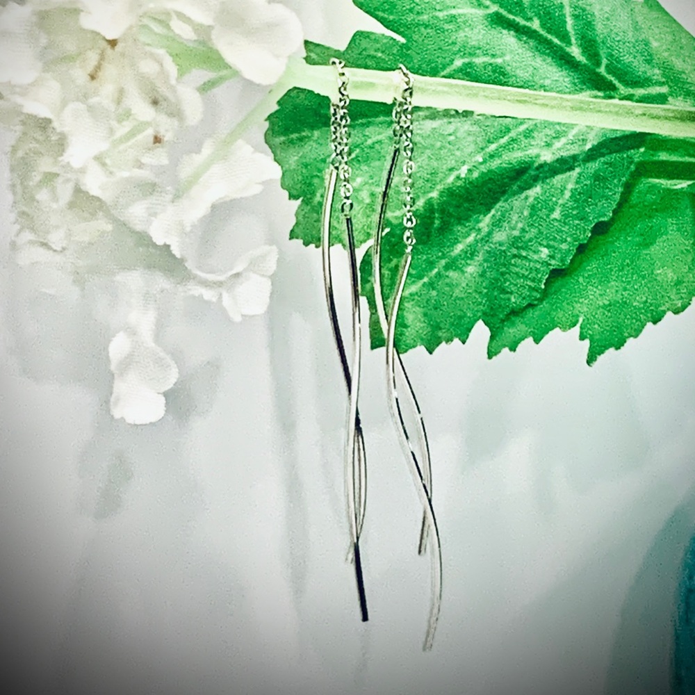 Silver threader earrings
